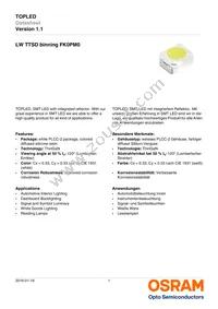 LW TTSD-U1V2-FK0PM0-36 Datasheet Cover