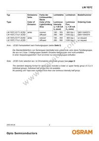 LW Y87C-T1U1-3C5D Datasheet Page 2