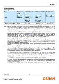 LW Y8SG-U1V1-3K6L-1-Z Datasheet Page 2