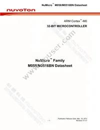 M0516ZBN Datasheet Cover