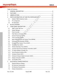 M0519VE3AE Datasheet Page 2