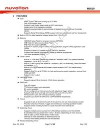 M0519VE3AE Datasheet Page 7