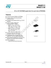 M40Z111WMH6E Datasheet Cover