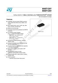M48T129Y-70PM1 Datasheet Cover