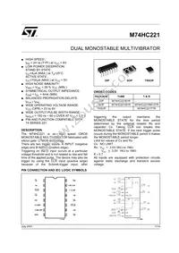 M74HC221RM13TR Datasheet Cover