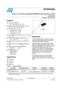 M74HC4852RM13TR Datasheet Cover