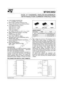 M74HC4852TTR Datasheet Cover