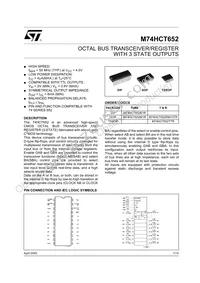 M74HCT652RM13TR Datasheet Cover