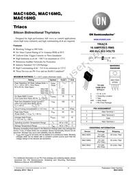 MAC16D Datasheet Cover