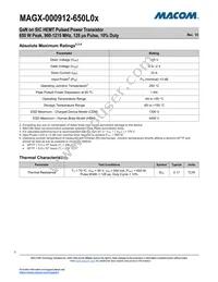 MAGX-000912-650L0S Datasheet Page 3