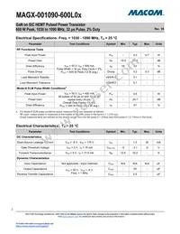 MAGX-001090-600L0S Datasheet Page 2