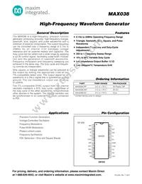 MAX038CWP+ Datasheet Cover