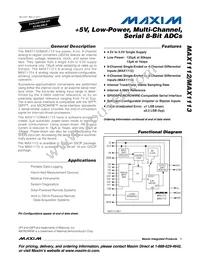 MAX1112EAP+T Datasheet Cover