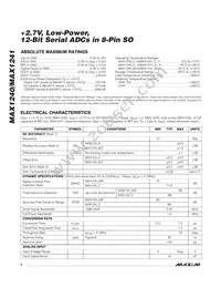 MAX1240AESA/V+T Datasheet Page 2