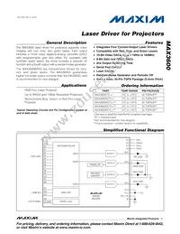 MAX3600ACTL+ Datasheet Cover