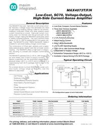 MAX4073TAXK-T Datasheet Cover