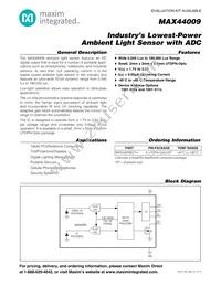 MAX44009EDT+ Datasheet Cover