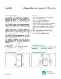 MAX6920ATP+T Datasheet Cover