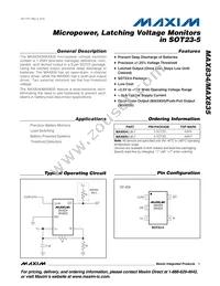 MAX835EUK+T Datasheet Cover