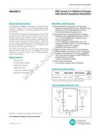 MAX8814ETA+TG104 Datasheet Cover