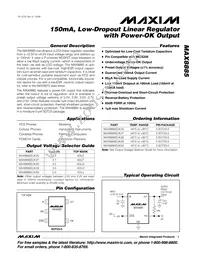 MAX8885EUK50+T Datasheet Cover