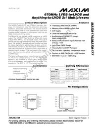 MAX9177EUB+T Datasheet Cover