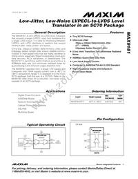 MAX9181EXT-T Datasheet Cover