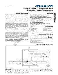 MAX9738EWP+TG45 Datasheet Cover