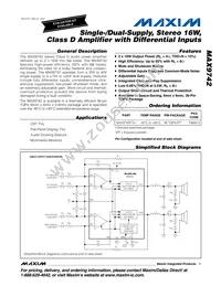 MAX9742ETX+T Datasheet Cover