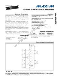 MAX98302ETD+T Datasheet Cover