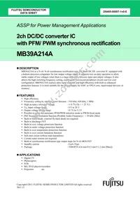 MB39A214APFT-G-JNERE1 Datasheet Cover