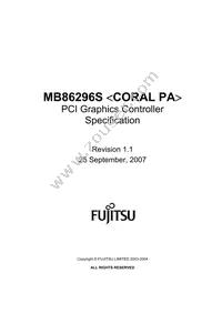 MB86296SPB-GS-JXE1 Datasheet Cover