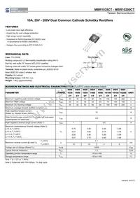 MBR10200CTC0 Datasheet Cover