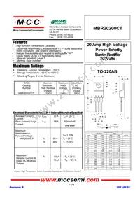MBR20200CT-BP Datasheet Cover