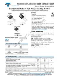 MBR20H100CT-E3/4W Datasheet Cover