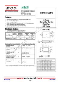 MBR860ULPS-TP Datasheet Cover