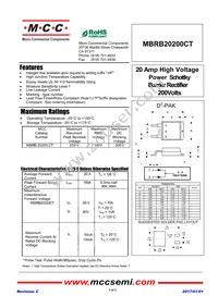 MBRB20200CT-TP Datasheet Cover