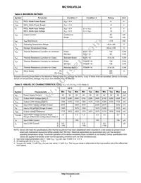 MC100LVEL34DTR2G Datasheet Page 3
