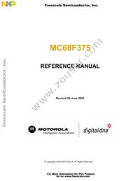 MC68F375MZP33R2 Datasheet Cover