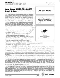 MC88LV926DWR2 Datasheet Cover