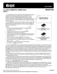 MC88LV926EGR2 Datasheet Cover