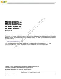 MC908AP8ACBE Datasheet Page 3