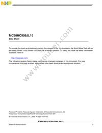 MC908JL16CDWER Datasheet Page 3