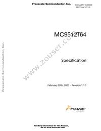 MC9S12T64MPKE16 Datasheet Cover