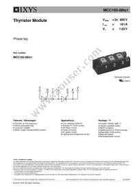 MCC162-08IO1 Datasheet Cover