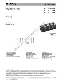 MCC200-16IO1 Datasheet Cover