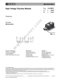 MCC224-20IO1 Datasheet Cover