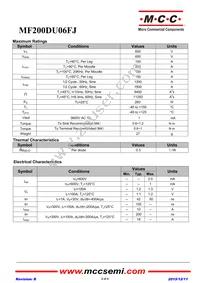 MF200DU06FJ-BP Datasheet Page 2