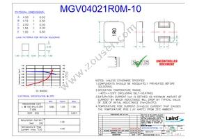 MGV04021R0M-10 Datasheet Cover