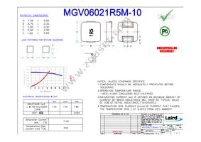 MGV06021R5M-10 Datasheet Cover
